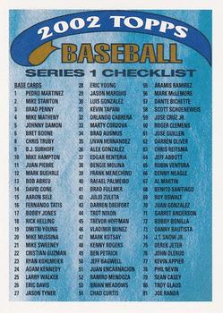 2002 Topps - Checklists Blue #1 Series 1 Checklist 1: 1-163 Front