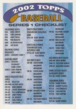 2002 Topps - Checklists Blue #4 Series 1 Checklist 4: Inserts Front
