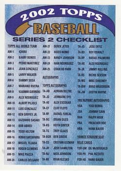 2002 Topps - Checklists Blue #4 Series 2 Checklist 4: Inserts Front