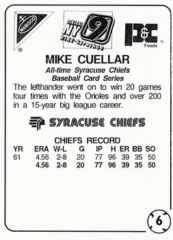 1995 Nabisco P&C Foods All-Time Syracuse Chiefs #6 Mike Cuellar Back