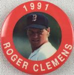 1991 MLBPA Baseball Buttons #NNO Roger Clemens Front