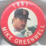 1991 MLBPA Baseball Buttons #NNO Mike Greenwell Front