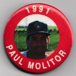 1991 MLBPA Baseball Buttons #NNO Paul Molitor Front