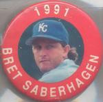 1991 MLBPA Baseball Buttons #NNO Bret Saberhagen Front