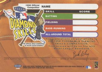 1998 Fleer Tradition - Diamond Skills Competition Cards #NNO Jeff Bagwell Back