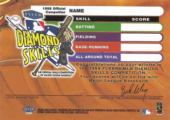 1998 Fleer Tradition - Diamond Skills Competition Cards #NNO Roger Clemens Back