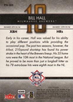 2007 Fleer - Perfect 10 #PN-BH Bill Hall Back