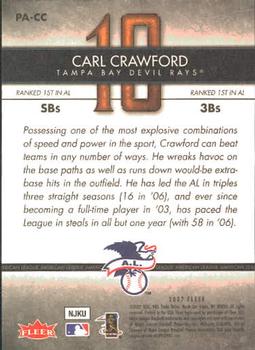 2007 Fleer - Perfect 10 #PA-CC Carl Crawford Back