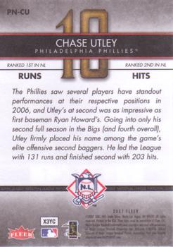 2007 Fleer - Perfect 10 #PN-CU Chase Utley Back