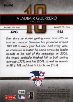 2007 Fleer - Perfect 10 #PA-VG Vladimir Guerrero Back
