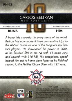 2007 Fleer - Perfect 10 #PN-CB Carlos Beltran Back