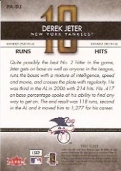 2007 Fleer - Perfect 10 #PA-DJ Derek Jeter Back