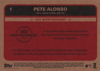 2019-20 Topps 582 Montgomery Club Set 1 #1 Pete Alonso Back