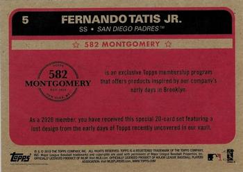 2019-20 Topps 582 Montgomery Club Set 1 #5 Fernando Tatis Jr. Back