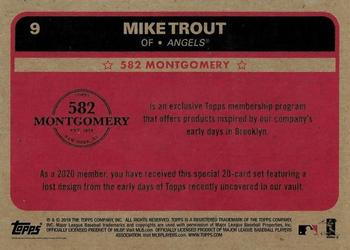 2019-20 Topps 582 Montgomery Club Set 1 #9 Mike Trout Back