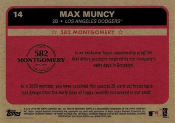 2019-20 Topps 582 Montgomery Club Set 1 #14 Max Muncy Back