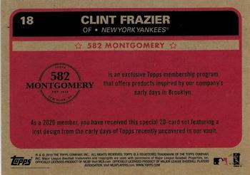 2019-20 Topps 582 Montgomery Club Set 1 #18 Clint Frazier Back