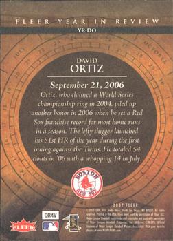 2007 Fleer - Year in Review #YR-DO David Ortiz Back