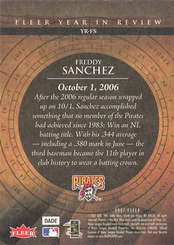 2007 Fleer - Year in Review #YR-FS Freddy Sanchez Back