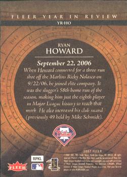 2007 Fleer - Year in Review #YR-HO Ryan Howard Back