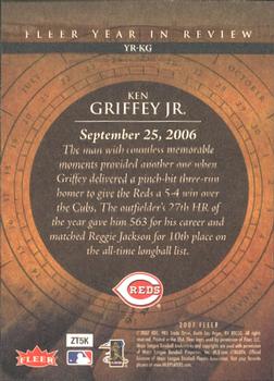2007 Fleer - Year in Review #YR-KG Ken Griffey Jr. Back