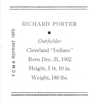 1973 TCMA 1933 Tattoo Orbit (R305) (reprint) #NNO Richard Porter Back
