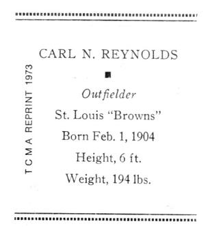 1973 TCMA 1933 Tattoo Orbit (R305) (reprint) #NNO Carl Reynolds Back