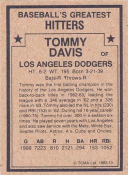 1982 TCMA Baseball's Greatest Hitters (Tan Back) #13 Tommy Davis Back