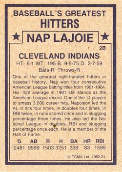 1982 TCMA Baseball's Greatest Hitters (Tan Back) #24 Nap Lajoie Back