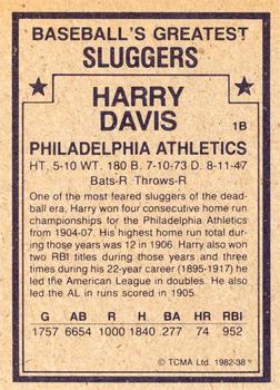 1982 TCMA Baseball's Greatest Sluggers (Tan Back) #38 Harry Davis Back