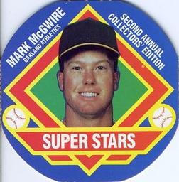 1988 Super Stars Discs #4 Mark McGwire Front