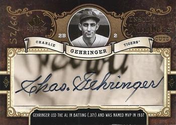2007 SP Legendary Cuts - Inside the Numbers Cuts #IN-CG Charlie Gehringer Front