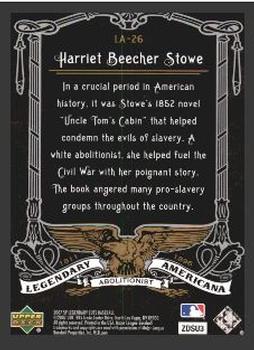 2007 SP Legendary Cuts - Legendary Americana #LA-26 Harriet Beecher Stowe Back