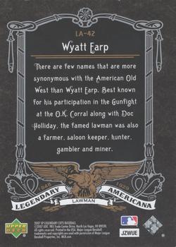 2007 SP Legendary Cuts - Legendary Americana #LA-42 Wyatt Earp Back