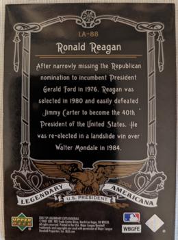 2007 SP Legendary Cuts - Legendary Americana #LA-88 Ronald Reagan Back