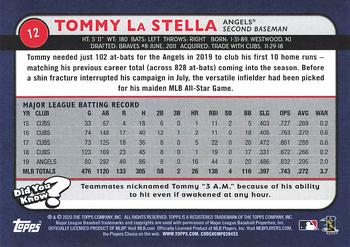 2020 Topps Big League #12 Tommy La Stella Back