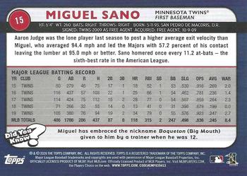 2020 Topps Big League #15 Miguel Sano Back