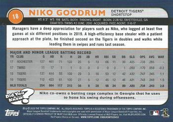 2020 Topps Big League #18 Niko Goodrum Back