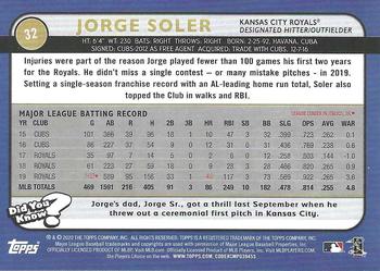 2020 Topps Big League #32 Jorge Soler Back