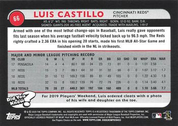 2020 Topps Big League #66 Luis Castillo Back
