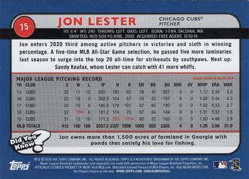 2020 Topps Big League #75 Jon Lester Back