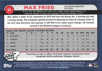 2020 Topps Big League #98 Max Fried Back