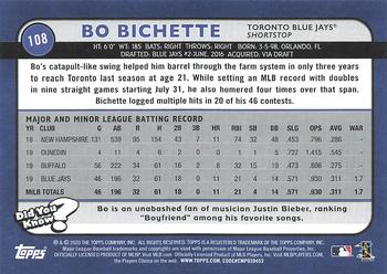 2020 Topps Big League #108 Bo Bichette Back