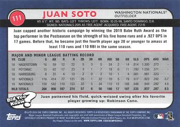 2020 Topps Big League #111 Juan Soto Back