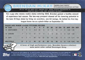 2020 Topps Big League #122 Brendan McKay Back