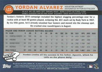 2020 Topps Big League #123 Yordan Alvarez Back