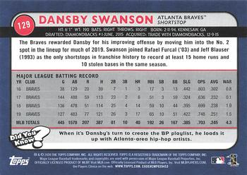 2020 Topps Big League #129 Dansby Swanson Back