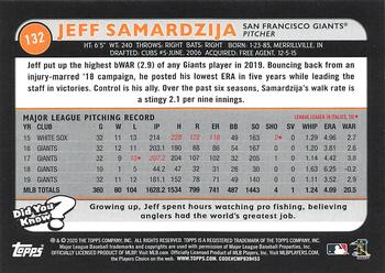2020 Topps Big League #132 Jeff Samardzija Back