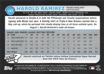 2020 Topps Big League #143 Harold Ramirez Back