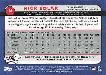 2020 Topps Big League #156 Nick Solak Back